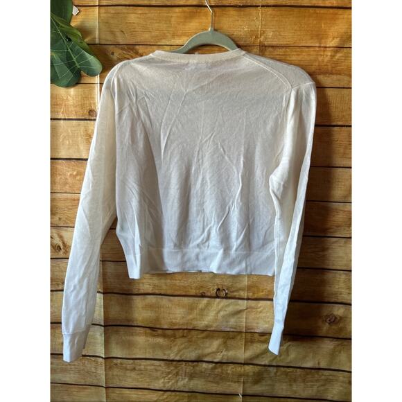 NWT J. Crew Small Featherweight Cashmere Cardigan Sweater White $148 BZ400 - Picture 7 of 7